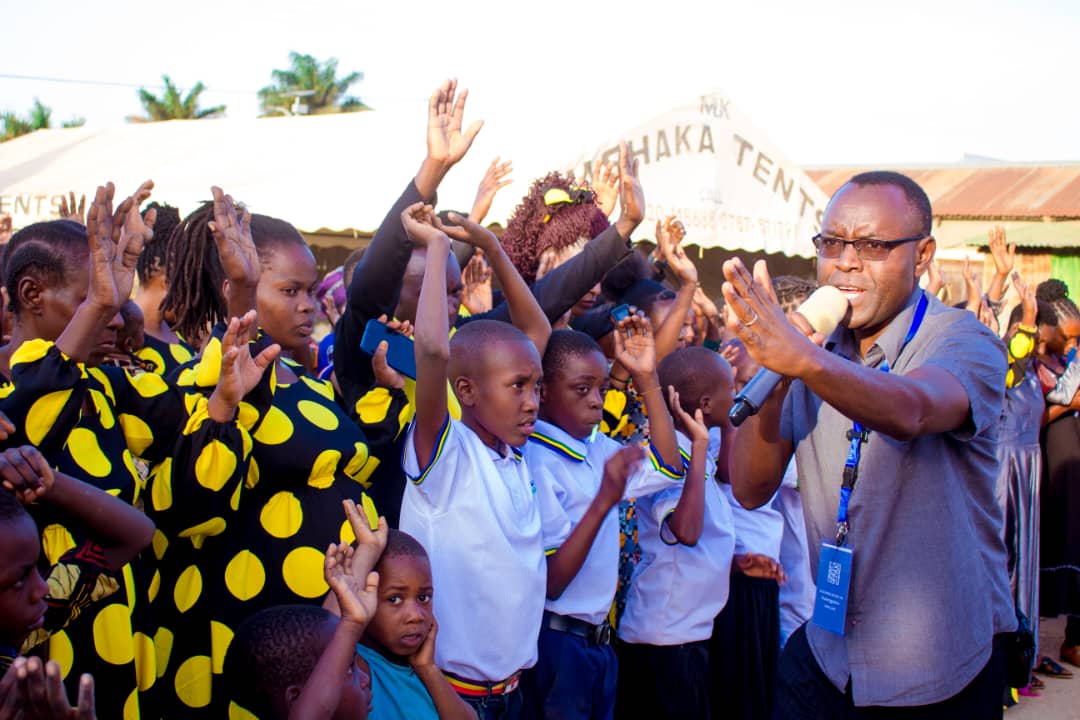 Worship gathering under tents